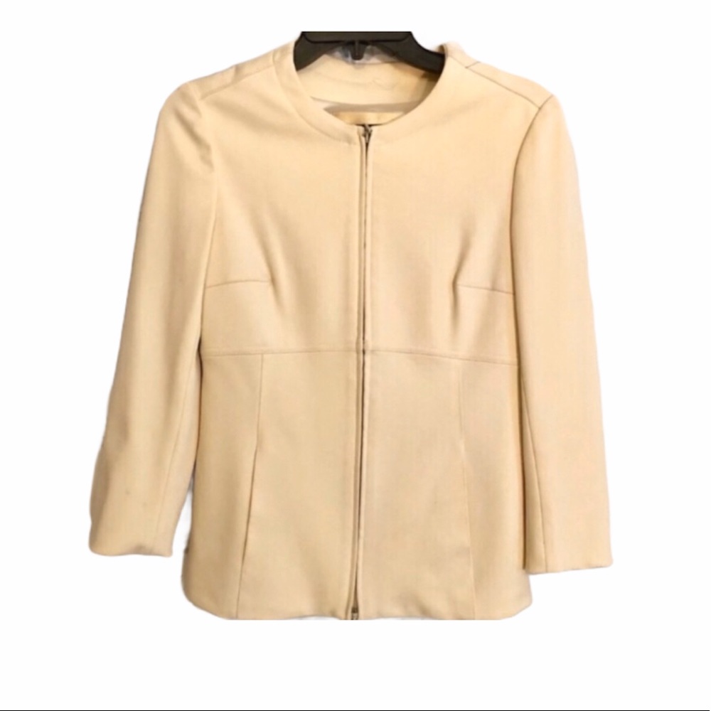 Plein Sud Cream Beige Zip Up Dress Jacket Top
